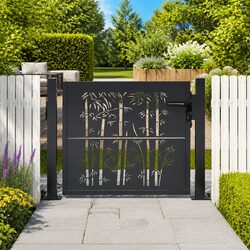 Laser-Cut Anthracite Steel Garden Gate 100x75cm