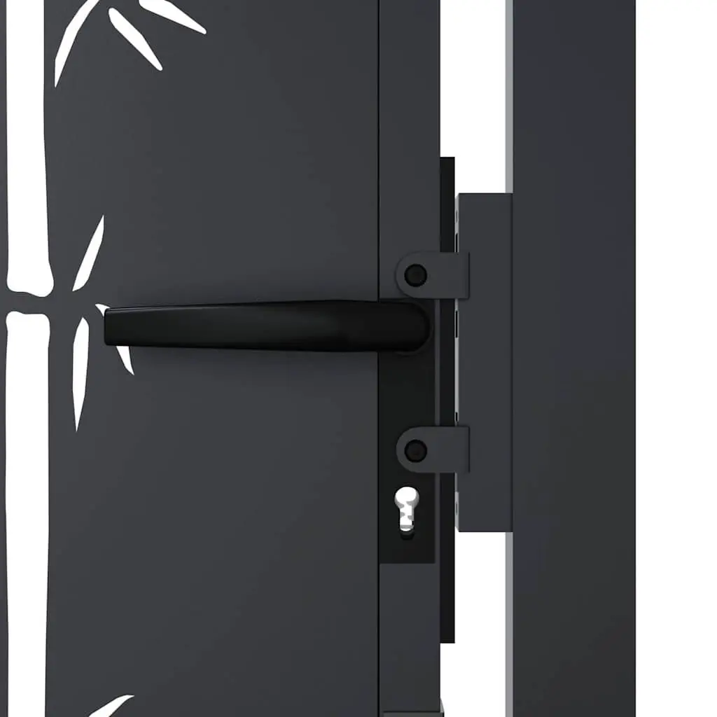 Garden Gate Anthracite 100x100 cm Steel Laser Cut Design Lockable Outdoor