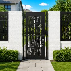 Steel Bamboo Design Garden Gate 100x175cm in Anthracite