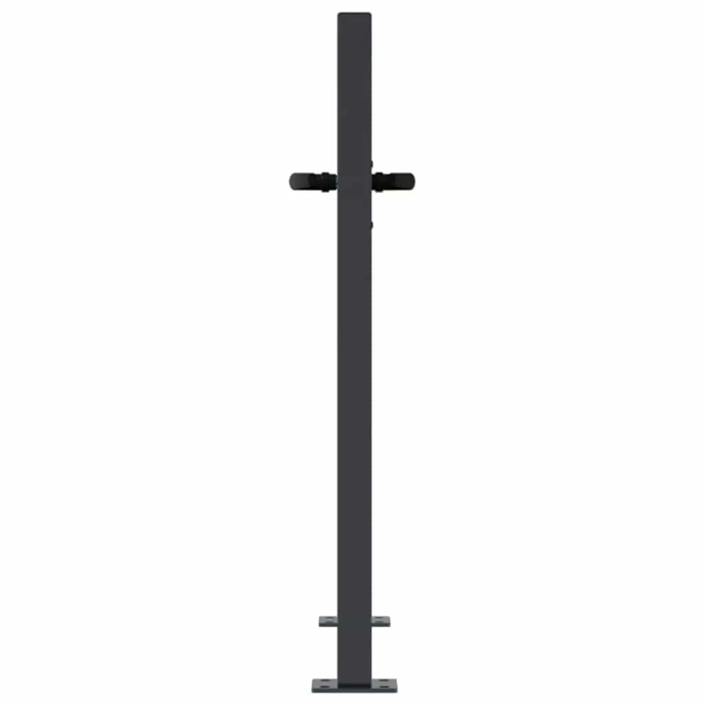 Garden Gate 100x75 cm Anthracite Steel Square Laser-Cut Design Outdoor Patio