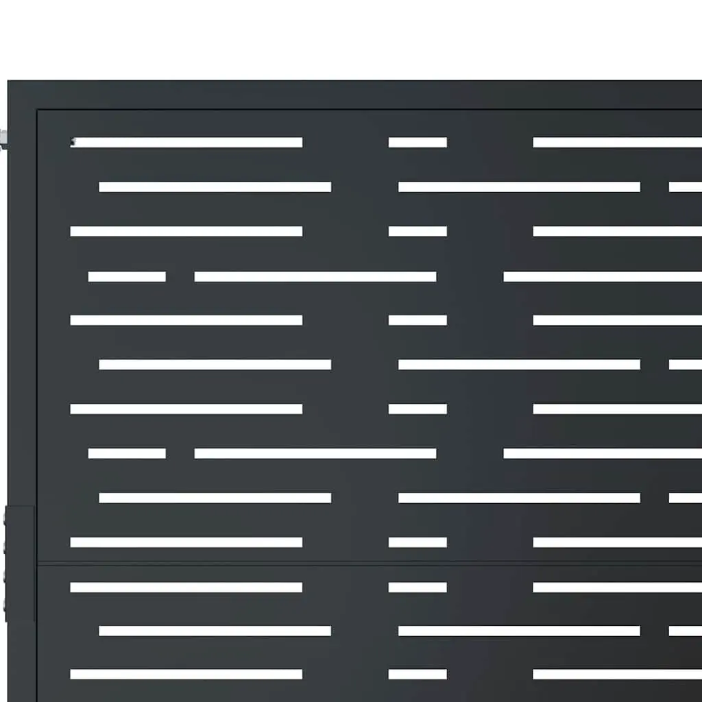 Garden Gate 100x75 cm Anthracite Steel Square Laser-Cut Design Outdoor Patio