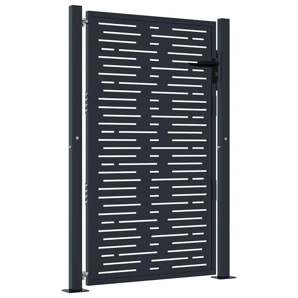 Garden Gate Anthracite 100x125 cm Steel Laser-Cut Square Design Lockable