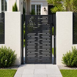 Elegant Steel Garden Gate with Laser-Cut Design 100x150 cm