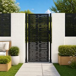 Sturdy Anthracite Steel Garden Gate with Elegant Design