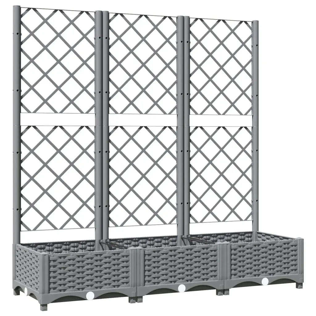Grey Garden Planter with Trellis for Climbing Plants
