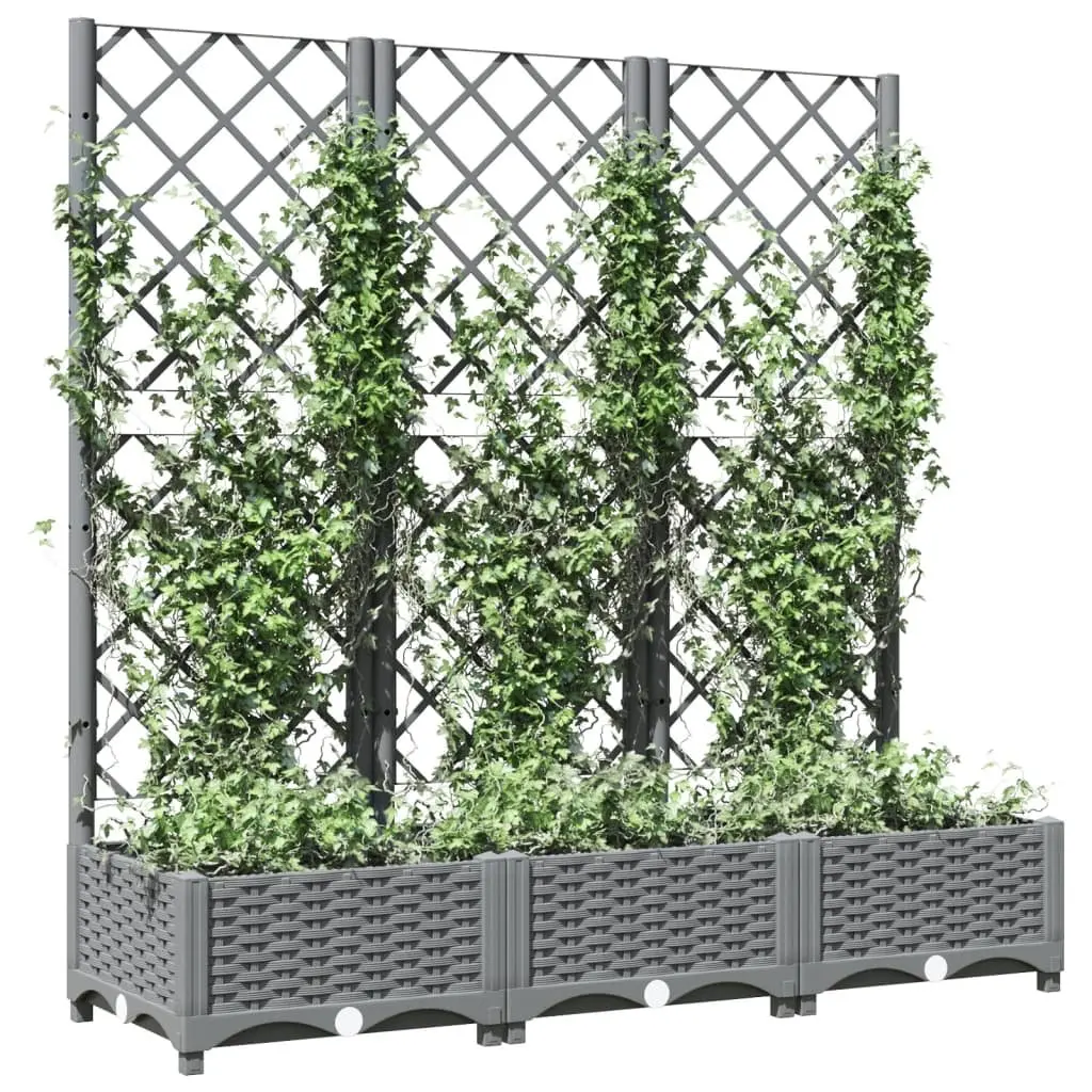 Grey Garden Planter with Trellis for Climbing Plants