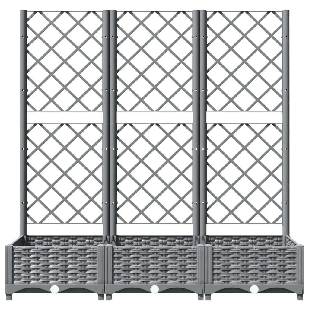 Grey Garden Planter with Trellis for Climbing Plants