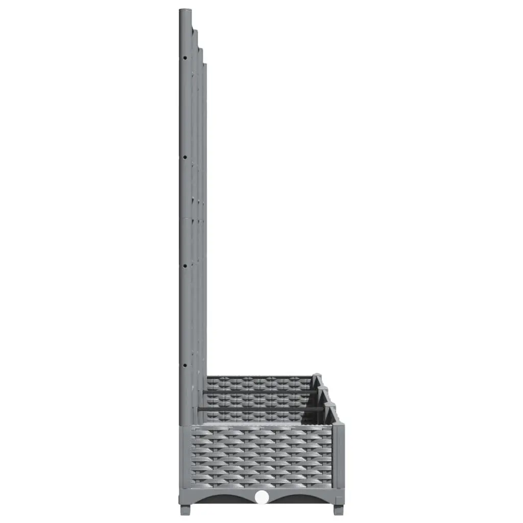 Grey Garden Planter with Trellis for Climbing Plants