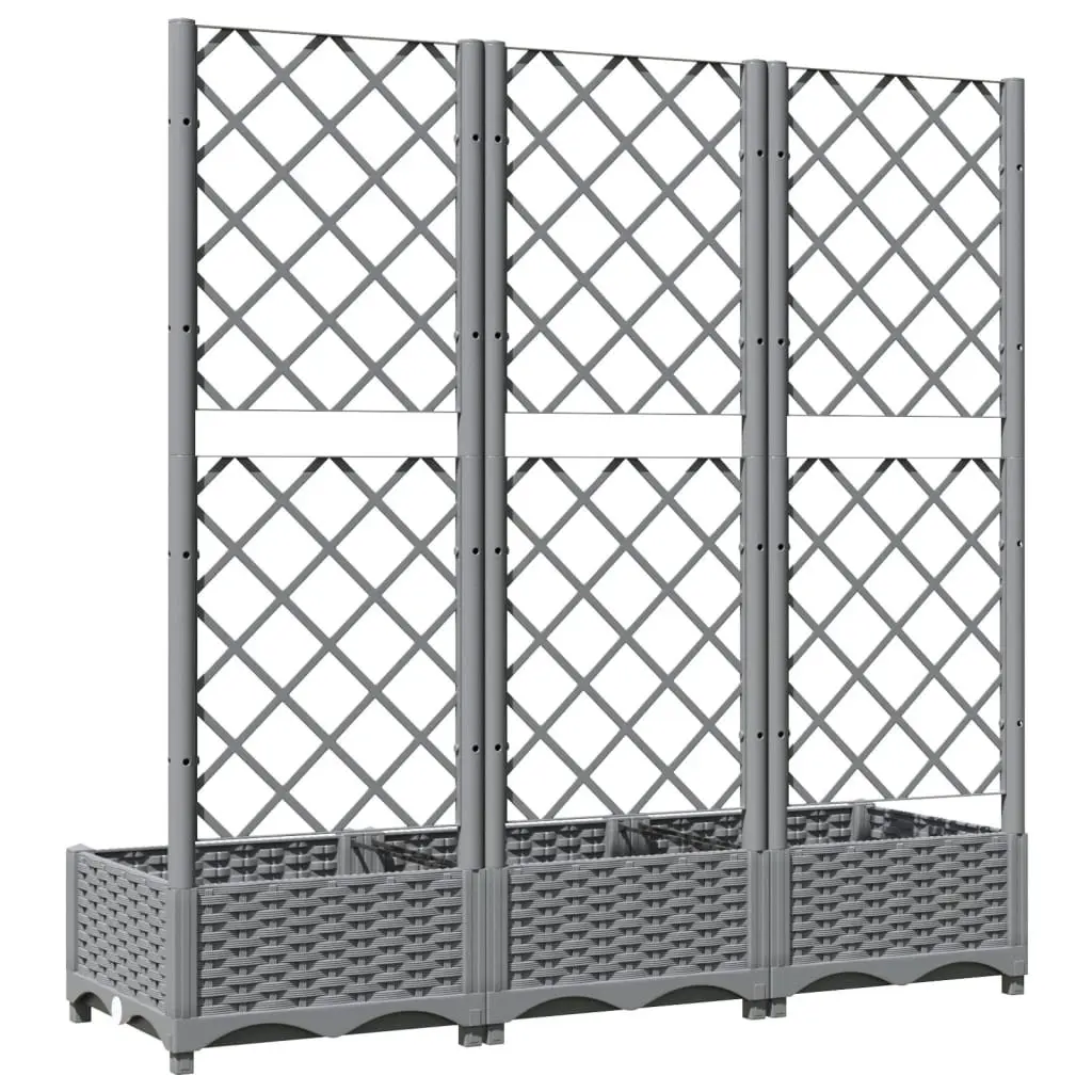 Grey Garden Planter with Trellis for Climbing Plants