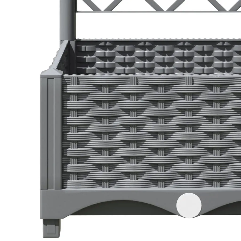 Grey Garden Planter with Trellis for Climbing Plants
