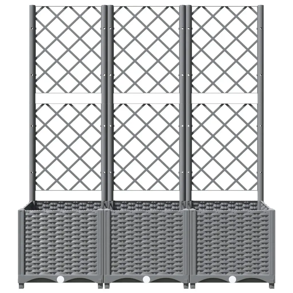 Grey Garden Planter with Trellis 120x40x136cm