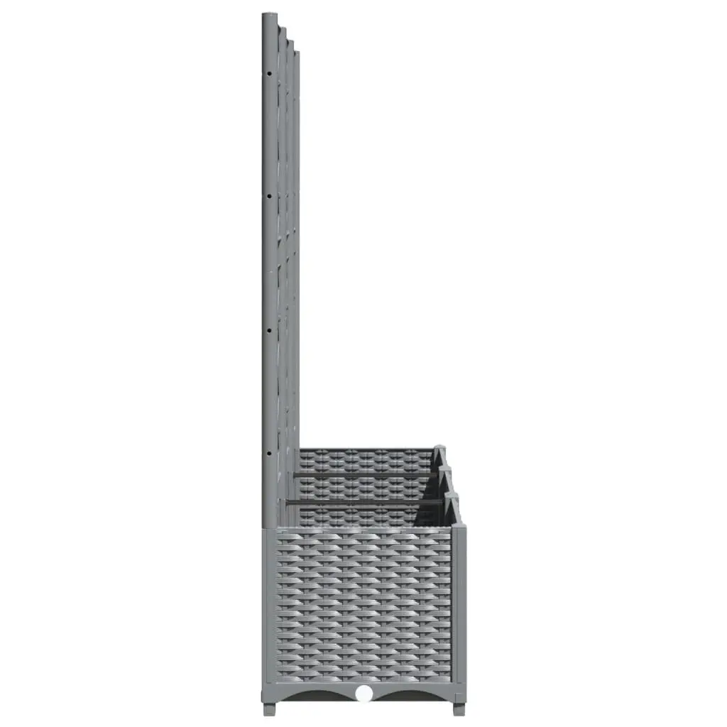 Grey Garden Planter with Trellis 120x40x136cm