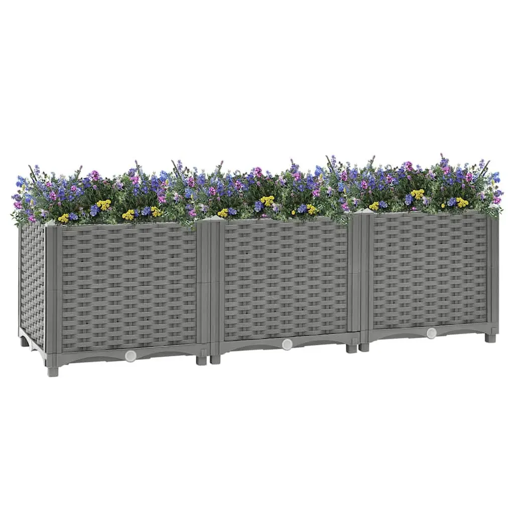 Raised Garden Bed 120x40x38cm Grey Planter Box