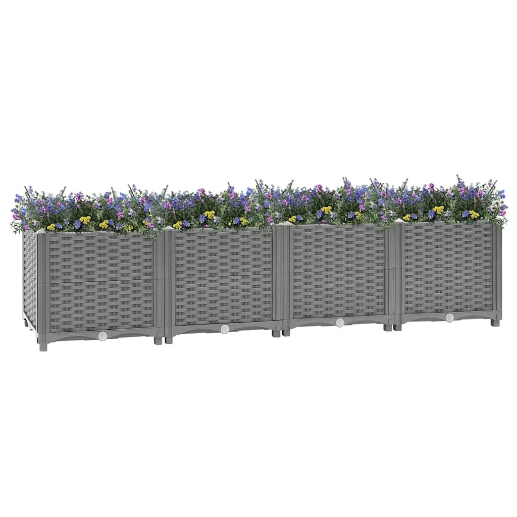160x40x38cm Grey Polypropylene Raised Garden Bed