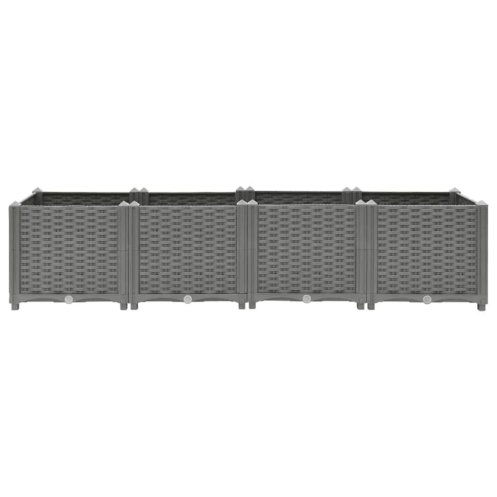 160x40x38cm Grey Polypropylene Raised Garden Bed