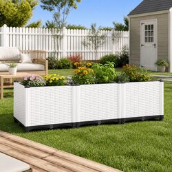 Grey Polypropylene Raised Garden Bed 120x40x38cm