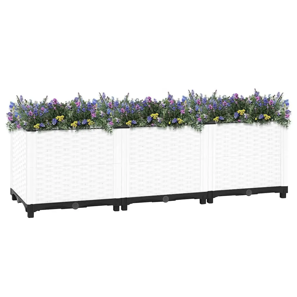 Grey Polypropylene Raised Garden Bed 120x40x38cm