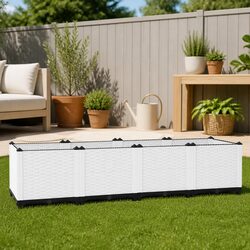 Sturdy Raised Garden Bed 160x40x38 cm Grey Polypropylene