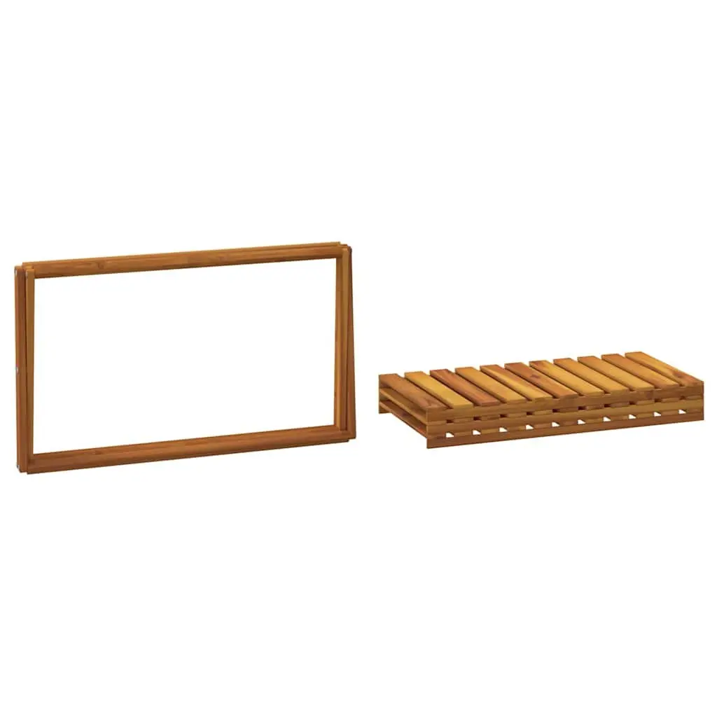3-Tier Folding Shelf Solid Acacia Wood Brown 70x31x63 cm