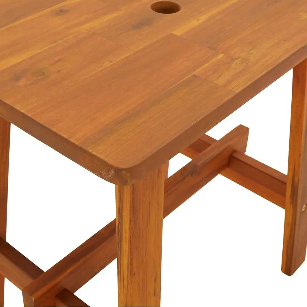 Wood Stool Solid Acacia 45x29x45cm Brown Rectangular Indoor Outdoor Furniture