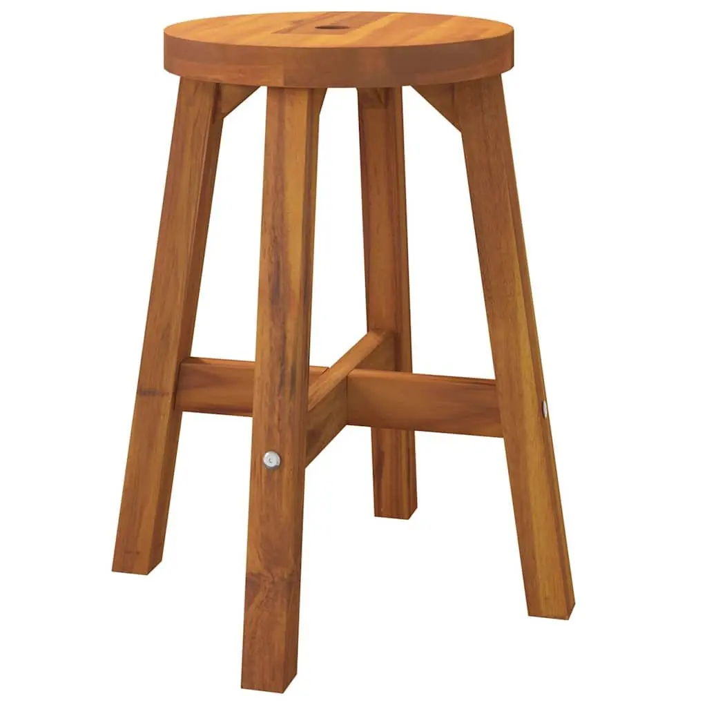Solid Acacia Wooden Stool in Brown 38x38x45cm