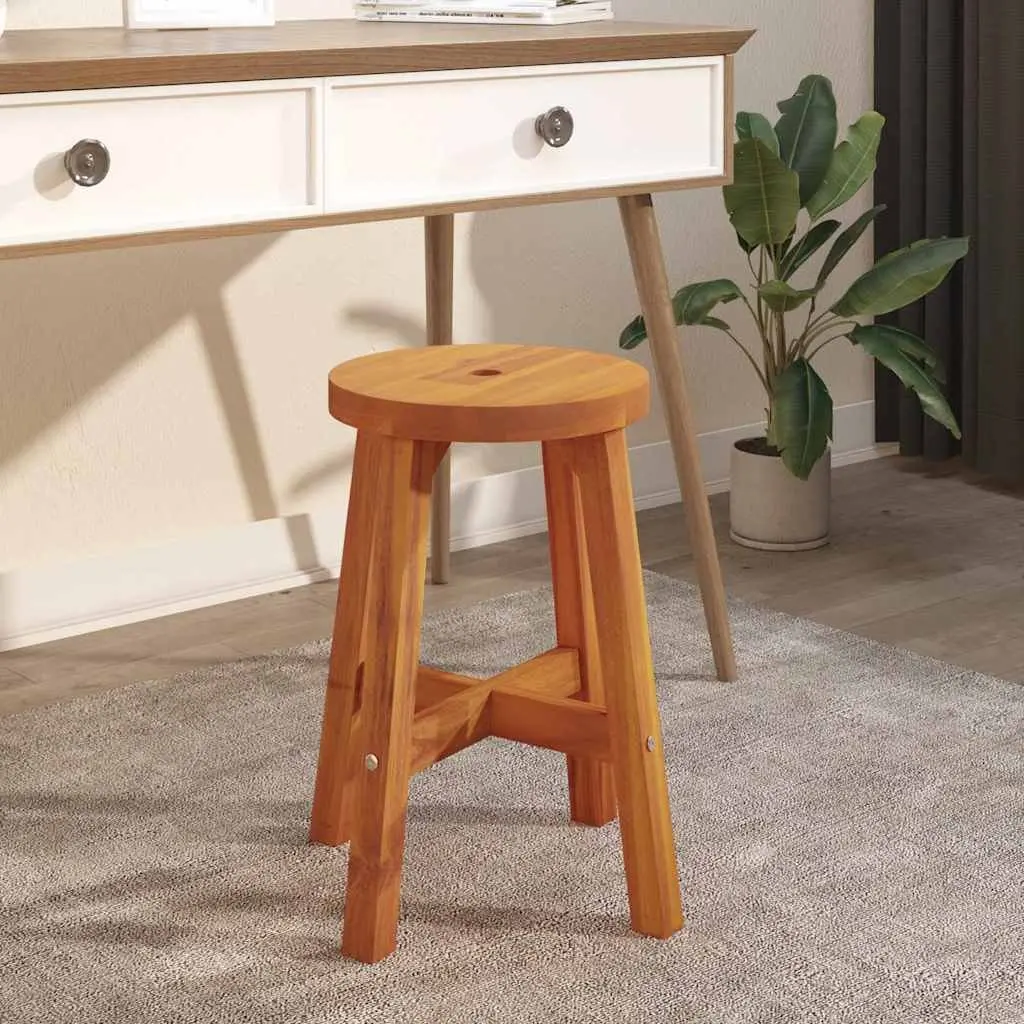 Solid Acacia Wooden Stool in Brown 38x38x45cm