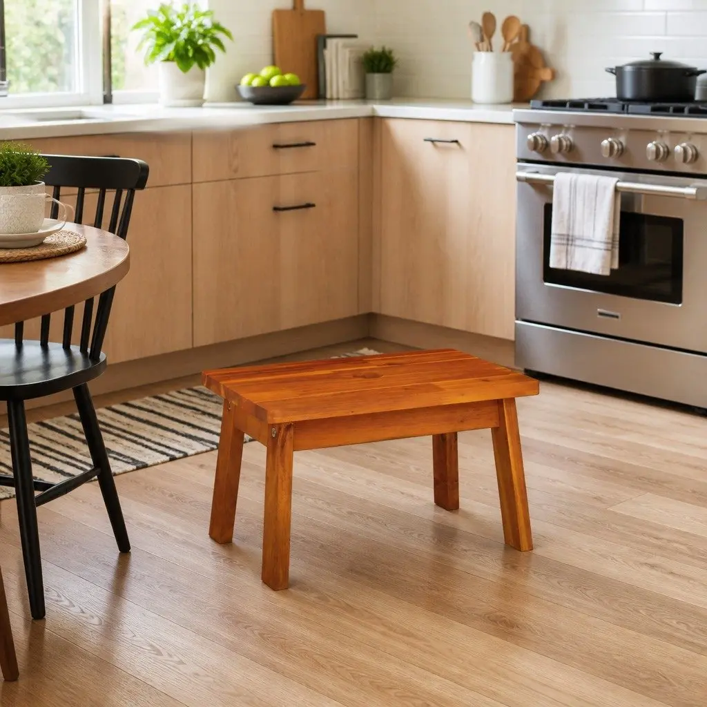 Acacia Wood Step Stool for Home Use