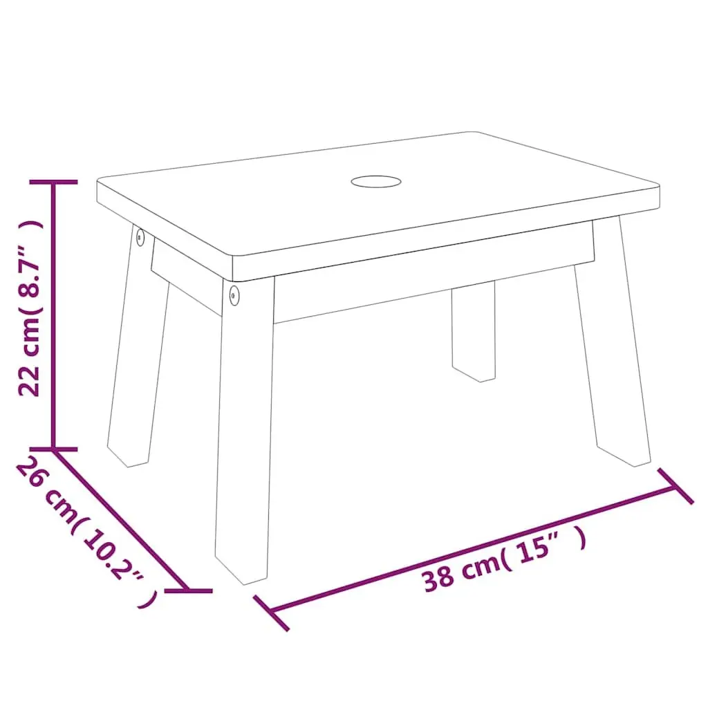 Step Stool Solid Wood Acacia 38x26x22cm Brown