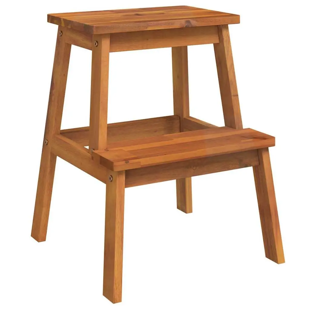 Wooden 2 Step Stool for Kitchen and Bathroom Use