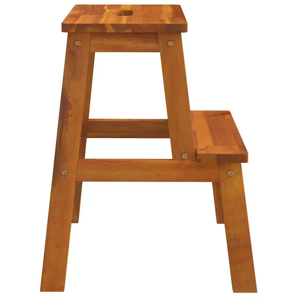 Wooden 2 Step Stool for Kitchen and Bathroom Use