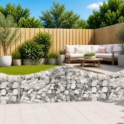 Galvanised Iron Arched Gabion Basket 200x30x60/80 cm