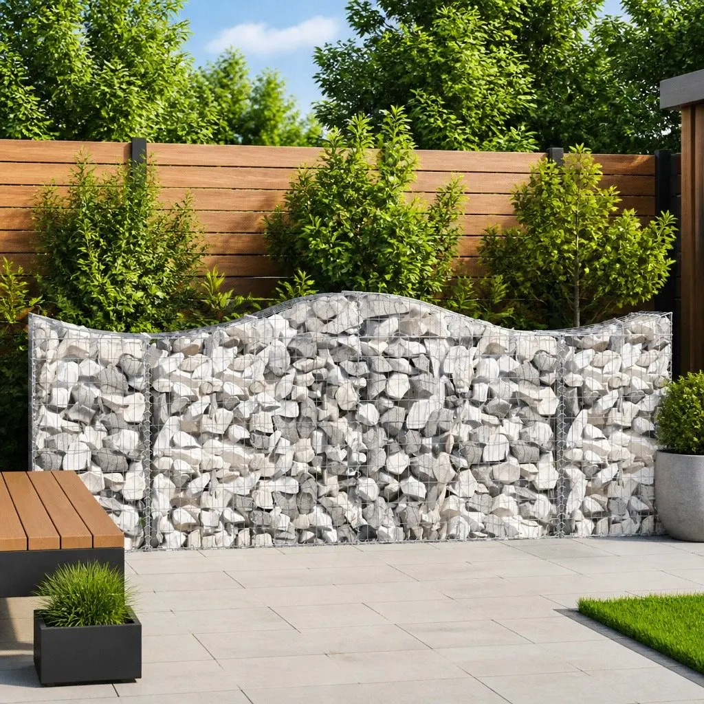 Gabion Basket Galvanised Iron 200x50x100120 cm Silver