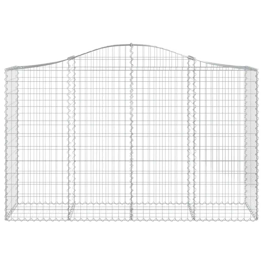 Gabion Basket Garden Barrier Galvanised Iron 200 x 50 x 120/140 cm Silver