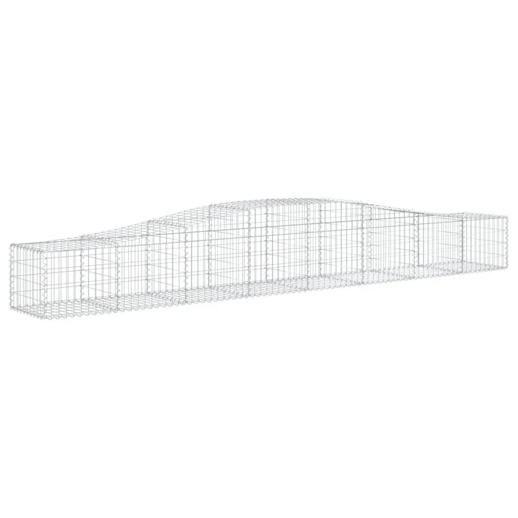 Arched Gabion Basket Galvanised Iron 400x50x40/60 cm Silver Garden Barrier Retaining Wall Decorative