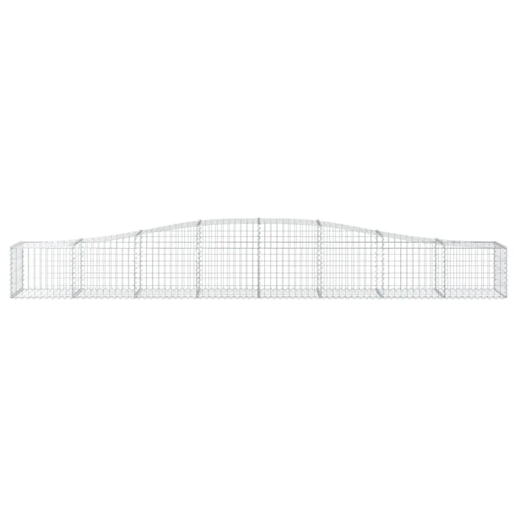 Arched Gabion Basket Galvanised Iron 400x50x40/60 cm Silver Garden Barrier Retaining Wall Decorative