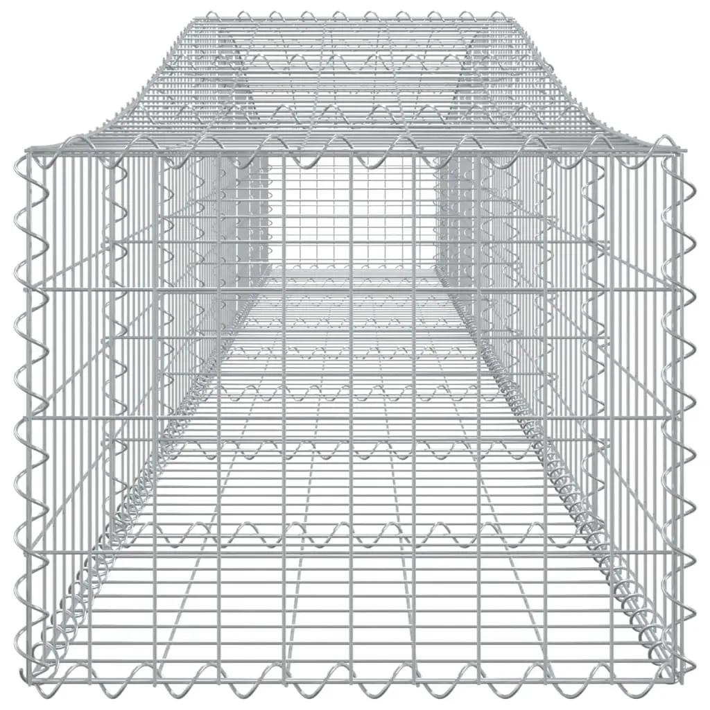Arched Gabion Basket Galvanised Iron 400x50x40/60 cm Silver Garden Barrier Retaining Wall Decorative