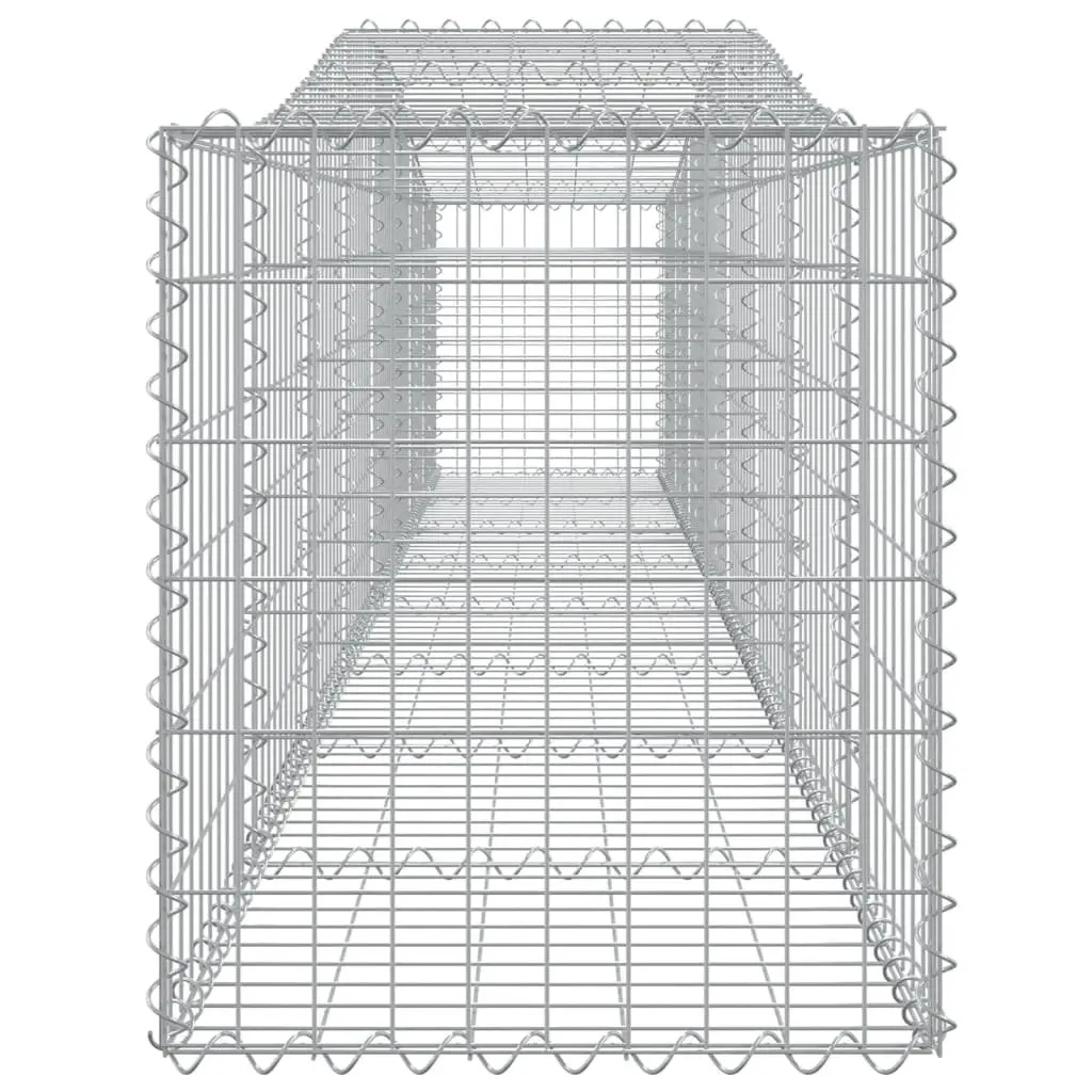 Arched Gabion Basket Galvanised Iron 400 x 50 x 60/80 cm Silver