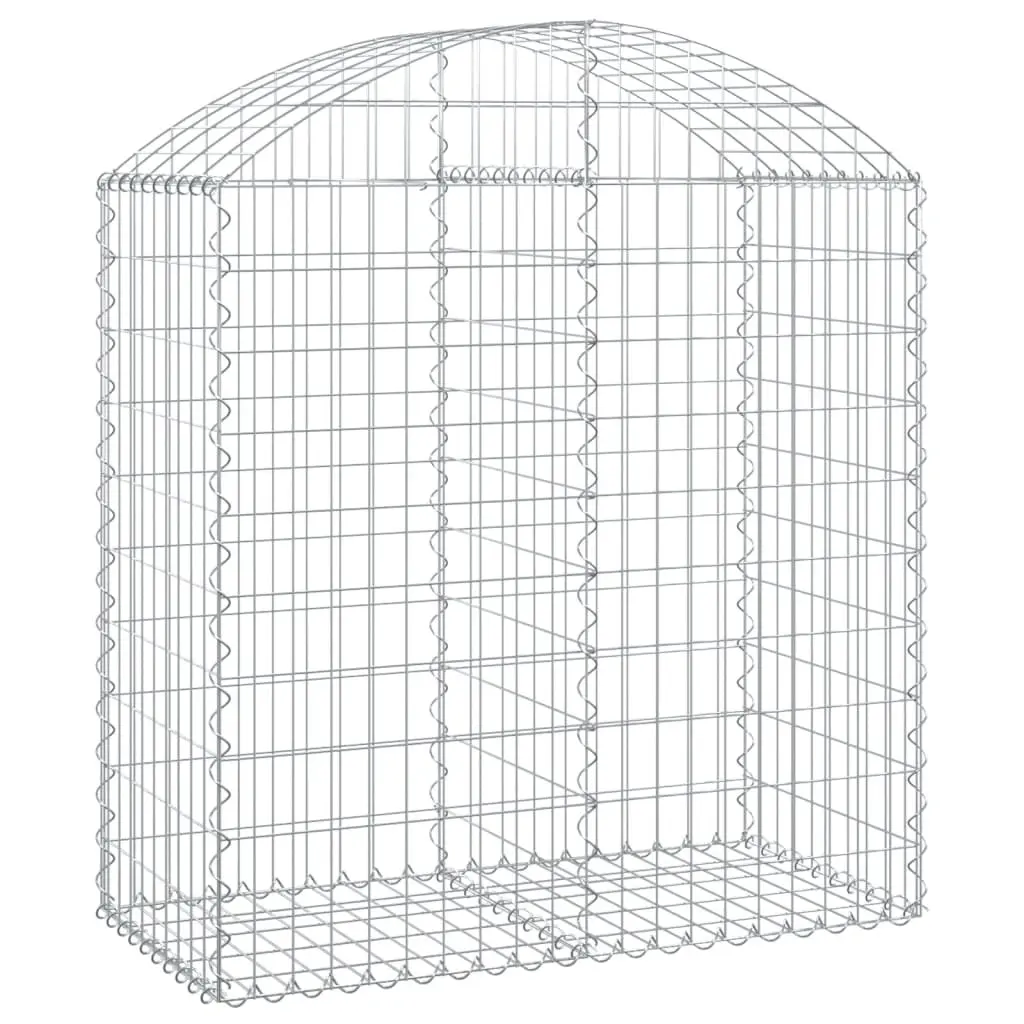Arched Gabion Basket Galvanised Iron 100x50x100120 cm Silver Garden Barrier Retaining Wall Cage