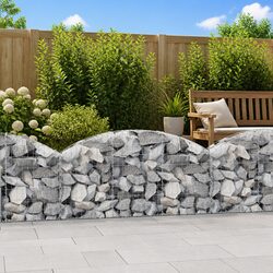 Arched Gabion Basket 150x30x60/80 cm Garden Barrier Retaining Wall Decorative