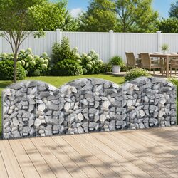 Premium Arched Gabion Basket 150x30x100/120cm Silver