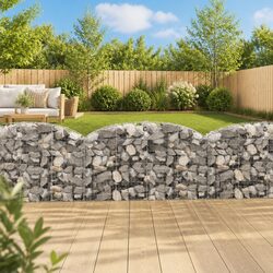 Arched Gabion Basket 200x30x100/120 cm Garden Decorative Retaining Wall Barrier