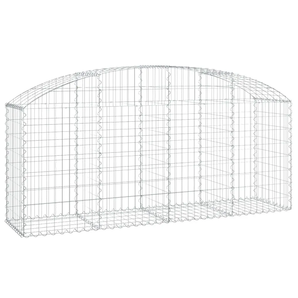 Gabion Basket Galvanised Iron 200x50x80/100 cm Silver