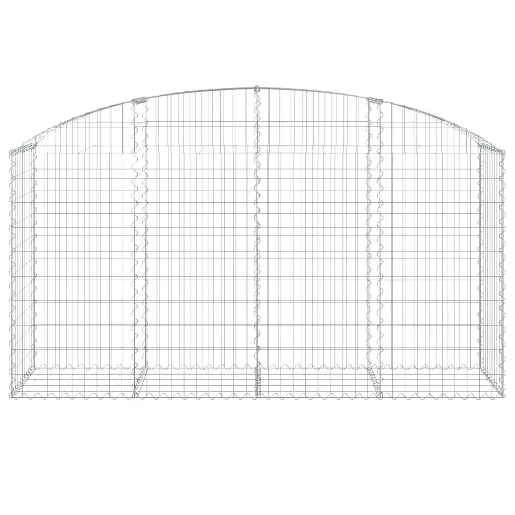 Gabion Basket Galvanised Iron 200x50x100120 cm Silver Arched Garden Barrier Retaining Wall