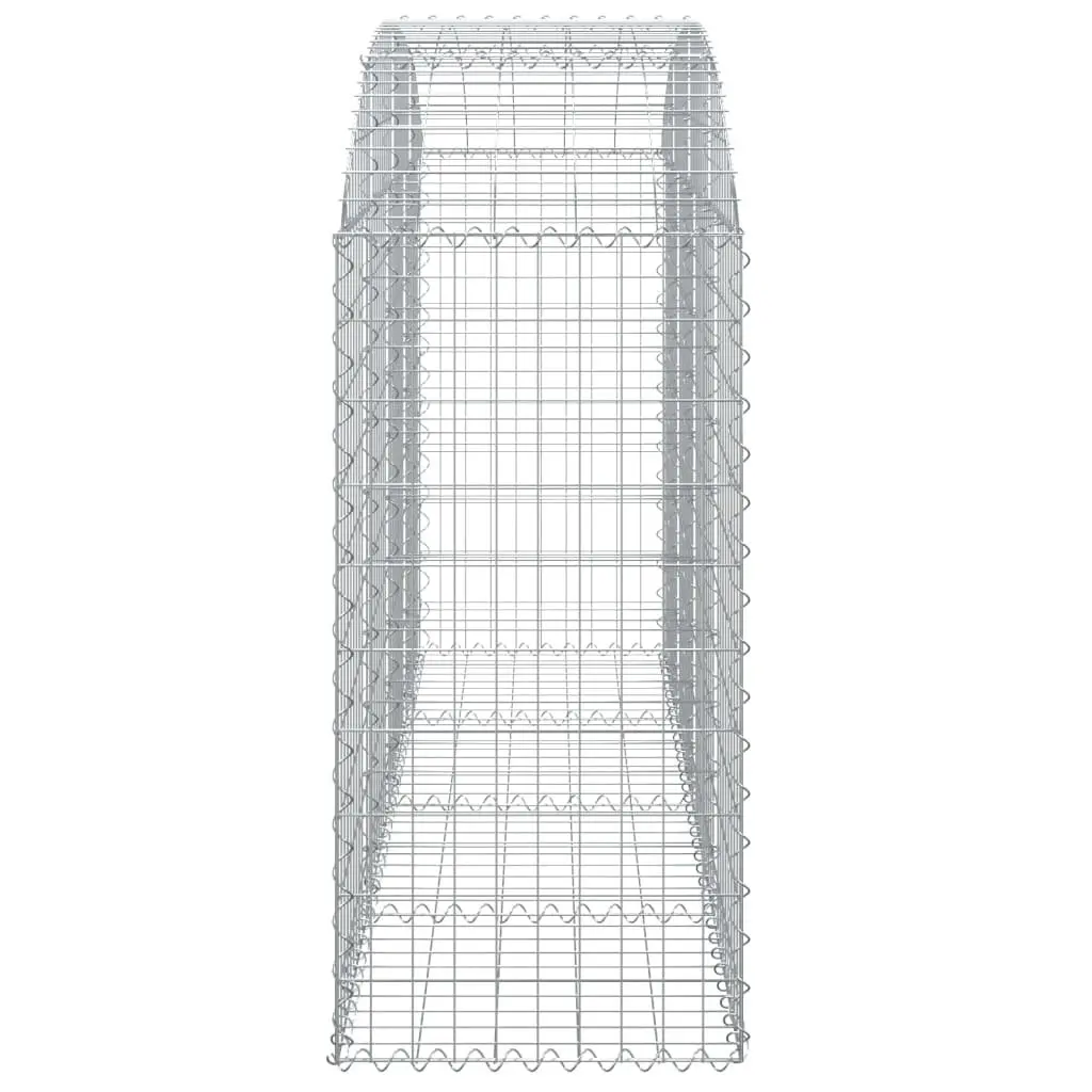 Gabion Basket Galvanised Iron 200x50x100120 cm Silver Arched Garden Barrier Retaining Wall