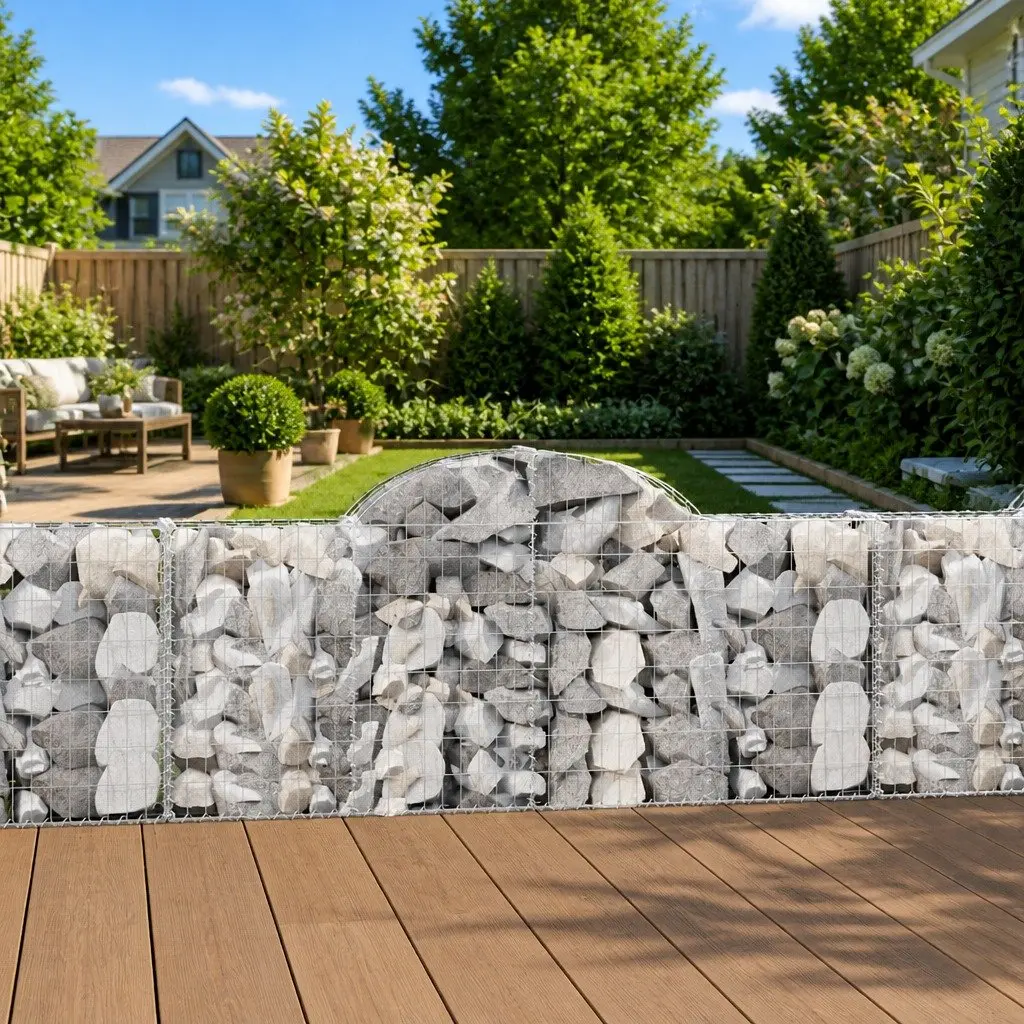 Arched Gabion Basket 200x30x80/100 cm for Gardens