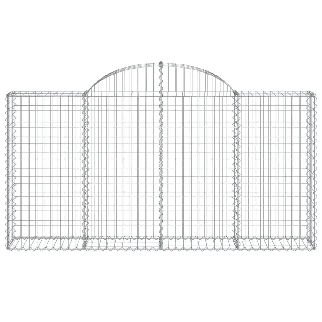 Gabion Basket Retaining Wall Galvanised Iron 200 x 30 x 100/120 cm Silver