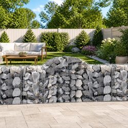Sturdy Arched Gabion Basket 200x50x80/100 cm for Gardens