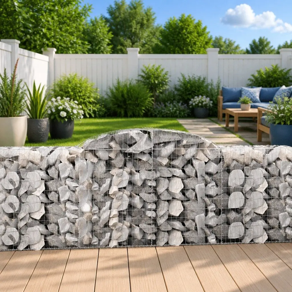 Arched Gabion Basket Galvanised Iron 300 x 50 x 100120 cm Silver
