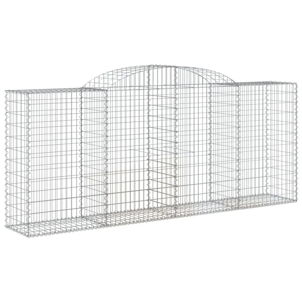 Gabion Basket Galvanised Iron 300x50x120140cm Silver Arched Garden Barrier Retaining Wall