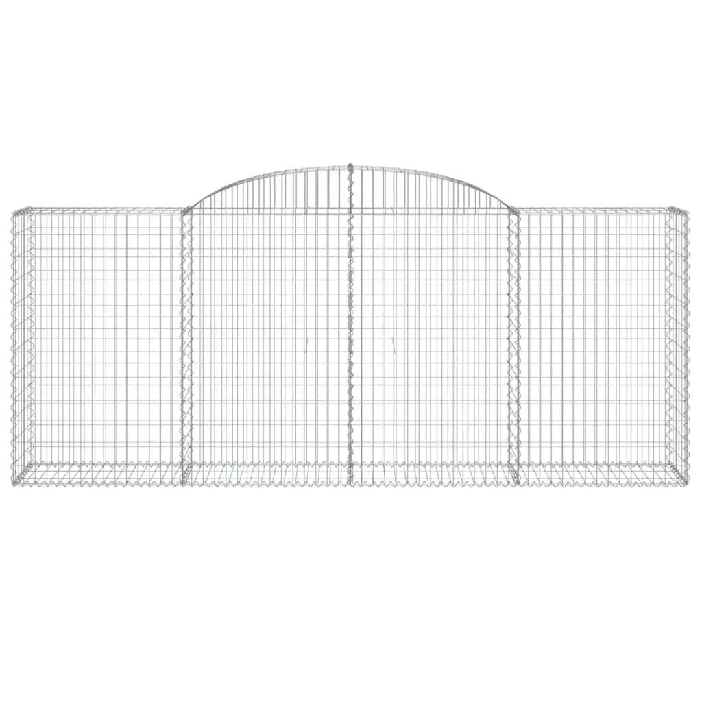 Gabion Basket Galvanised Iron 300x50x120140cm Silver Arched Garden Barrier Retaining Wall